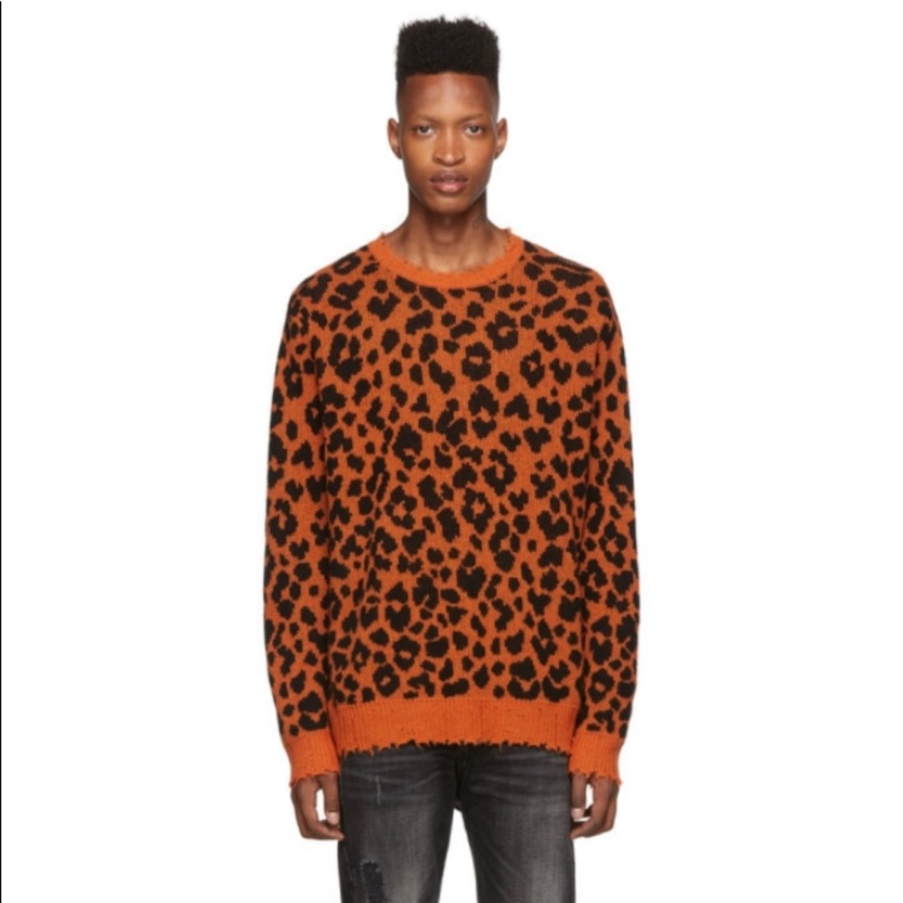 R13 Leopard Cashmere Crewneck Sweater $795 Size XS. Oversized fit.